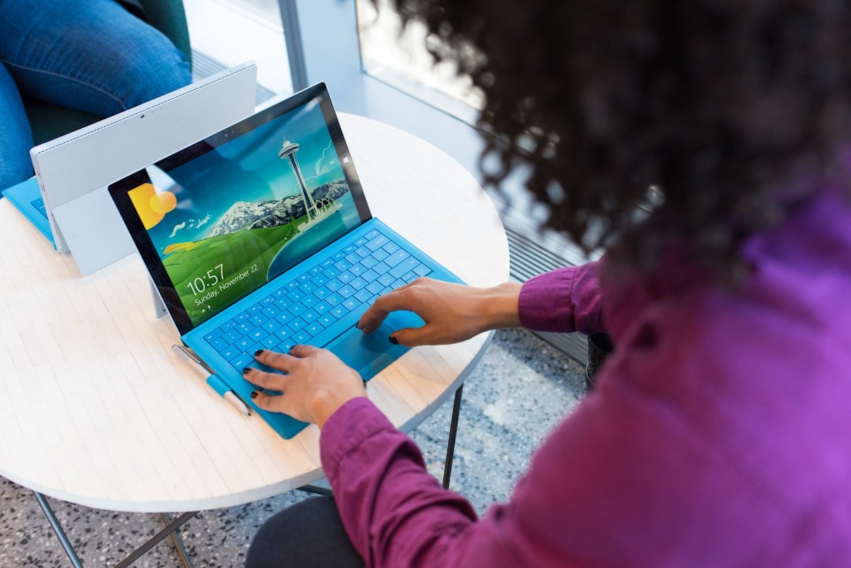 Professional using software on a modern device