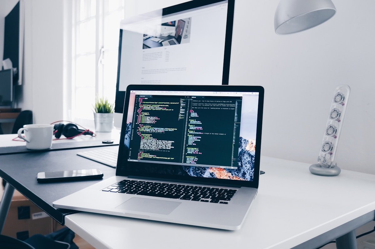 Developer working on a professional website